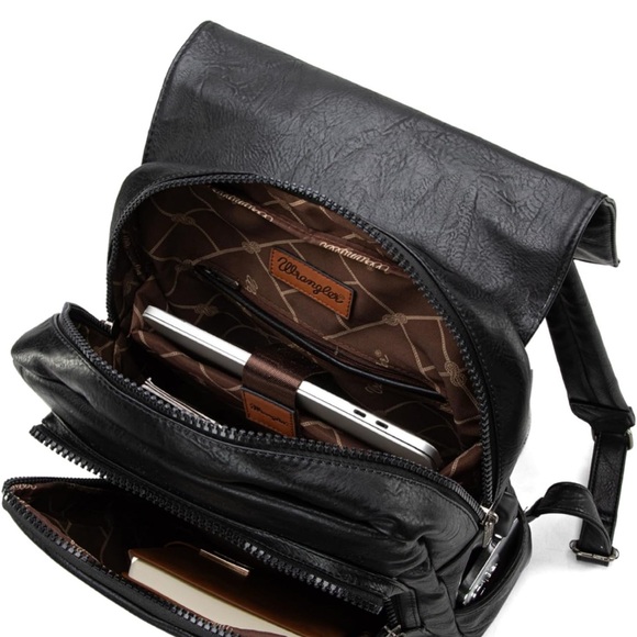 Montana West × Wrangler Black Vegan Leather Backpack - Picture 3 of 4